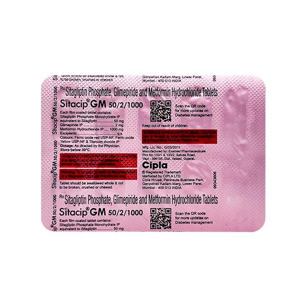 SITACIP GM 50/2/1000 Tablet 10's
