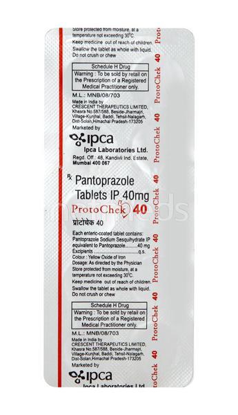 Protochek 40mg Tablet 10'S
