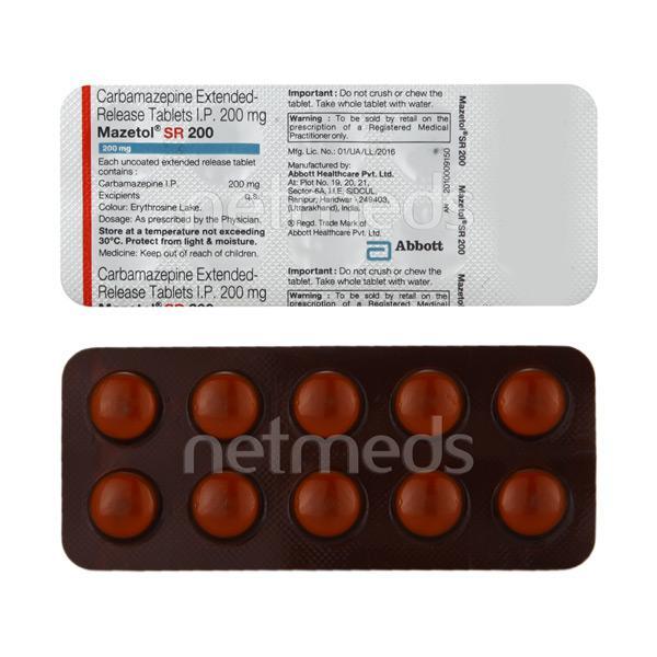 Mazetol SR 200mg Tablet 10'S