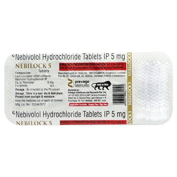 NEBILOCK 5 Tablet 10's
