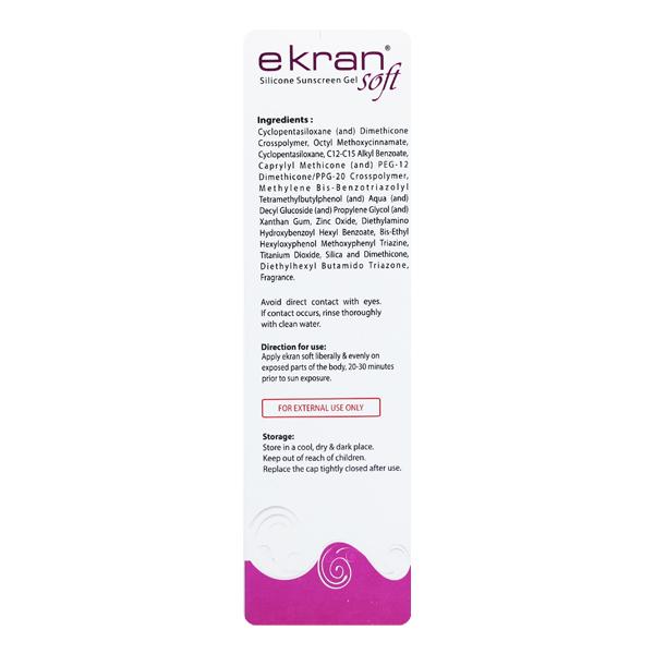 Ekran Soft SPF 50+ UVA-UVB PA+++Silicon Sunscreen Gel 50gm