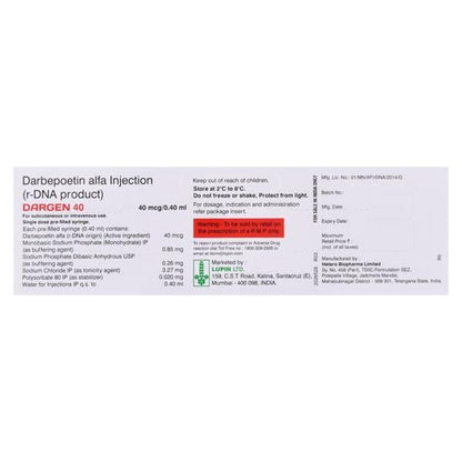 Dargen 40mcg Injection(Pfs) 0.4ml