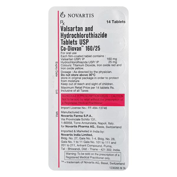 CO Diovan 160mg/25mg Tablet 14'S
