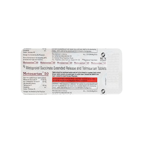 Metosartan 50mg Tablet 10'S