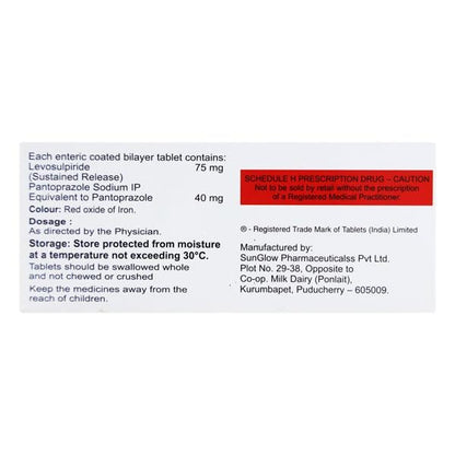 Panbloc L 75mg/40mg Tablet 10'S