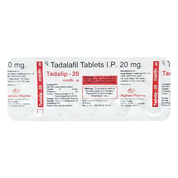 Tadalip 20Mg Tablet 10's