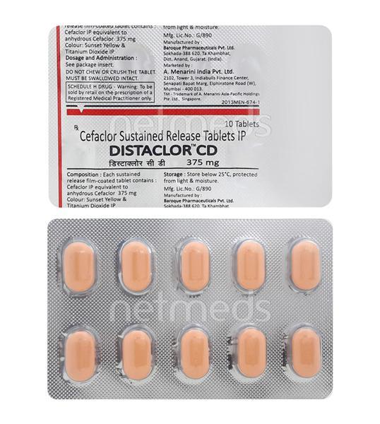 Distaclor CD 375mg Tablet 10'S