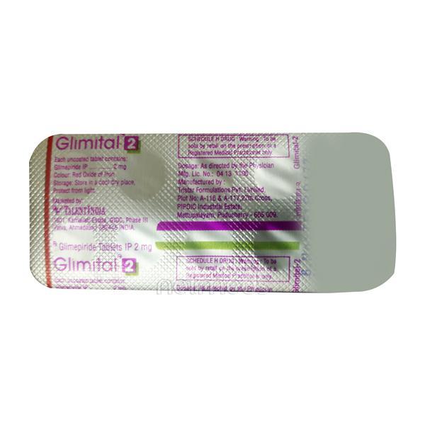 Glimital 2mg Tablet 10'S
