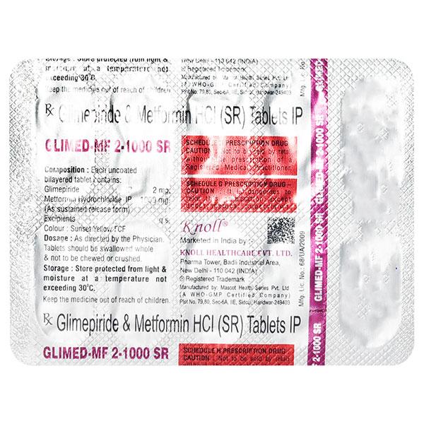 GLIMED MF 2/1000 SR Tablet 10's