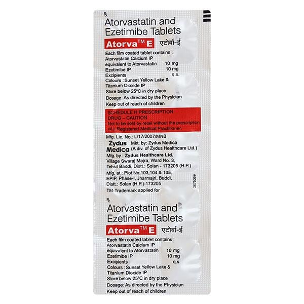 Atorva E 10mg Tablet 10'S