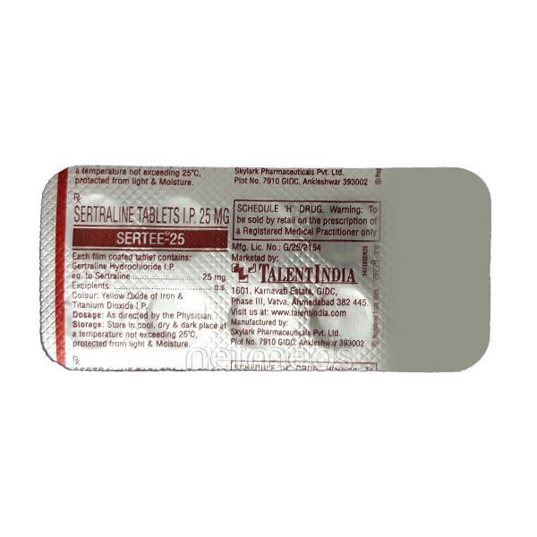 Sertee 25mg Tablet 10'S