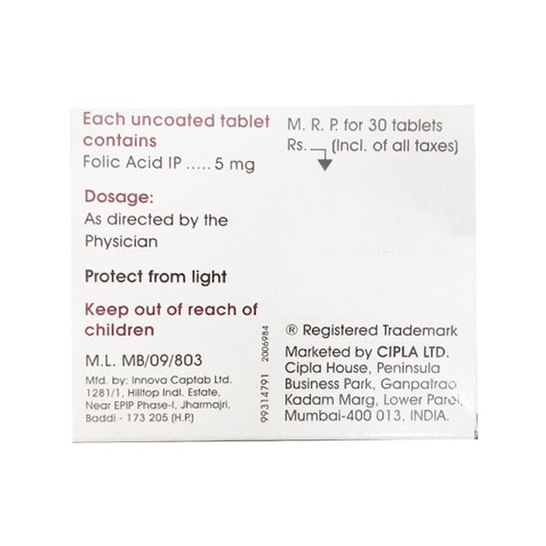 Vitafol 5mg Tablet 30'S