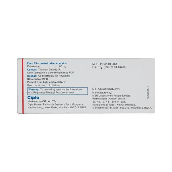 Febucip 80mg Tablet 10'S