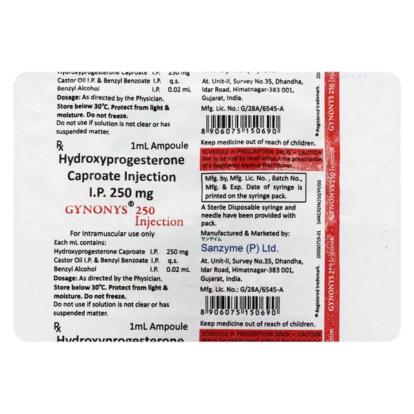 GYNONYS 250mg Injection 1ml