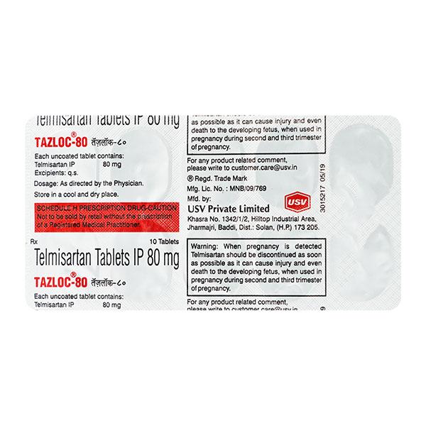 Tazloc 80mg Tablet 10'S