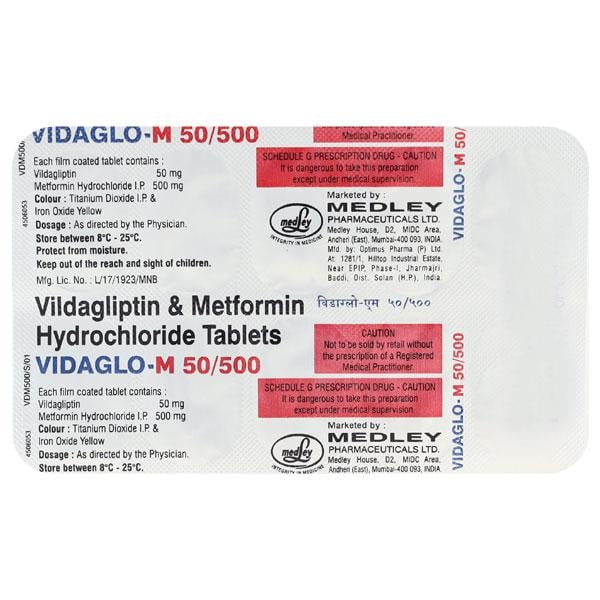 VIDAGLO M 50/500mg Tablet 10's