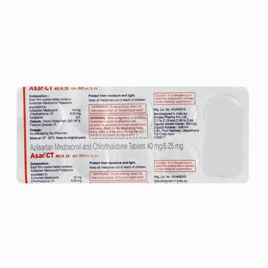 Asar CT 40/6.25mg Tablet 10'S