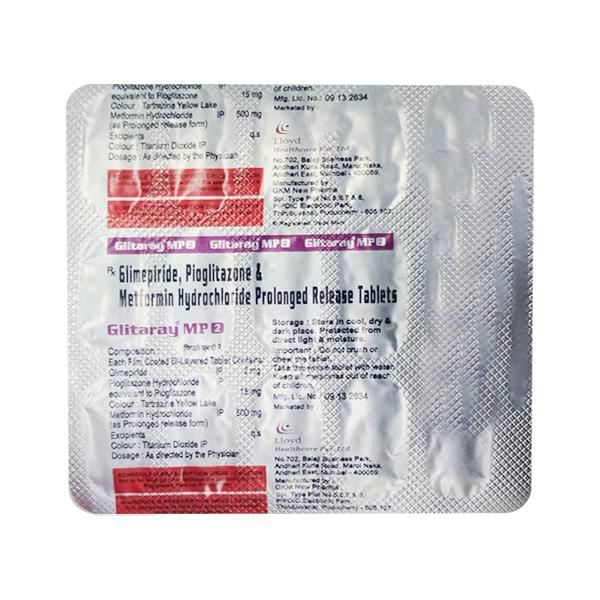 Glitaray MP 2/500/15mg Tablet 15'S