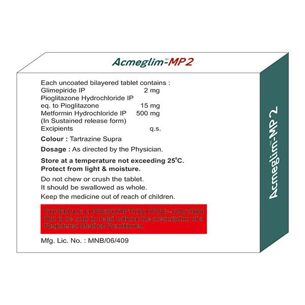 ACMEGLIM MP 2 Tablet 10's