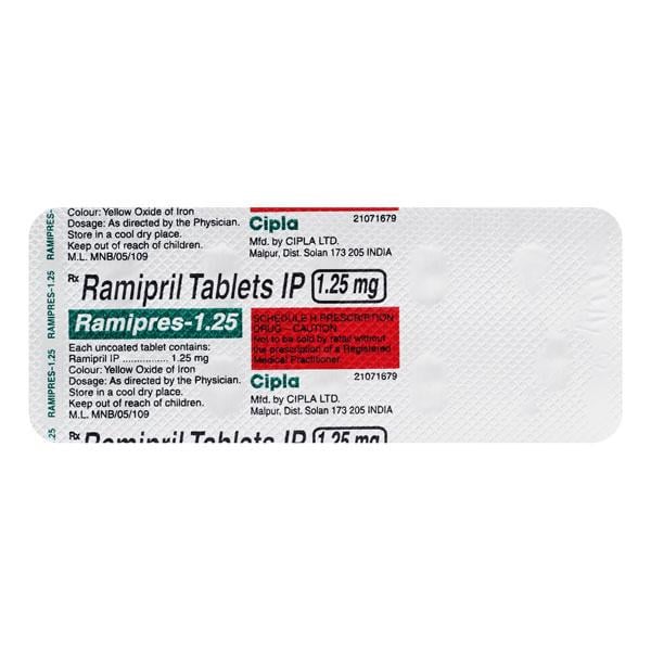 Ramipres 1.25mg Tablet 10'S