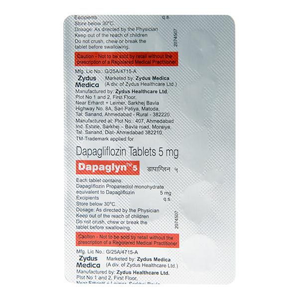 DAPAGLYN 5 Tablet 15's