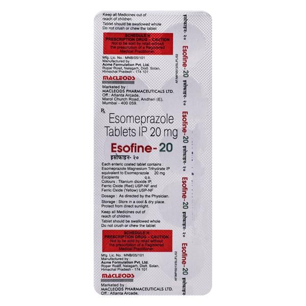 Esofine 20mg Tablet 10'S