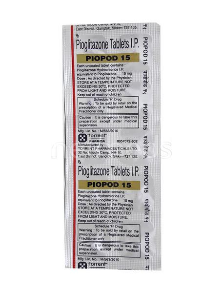 Piopod 15mg Tablet 10'S