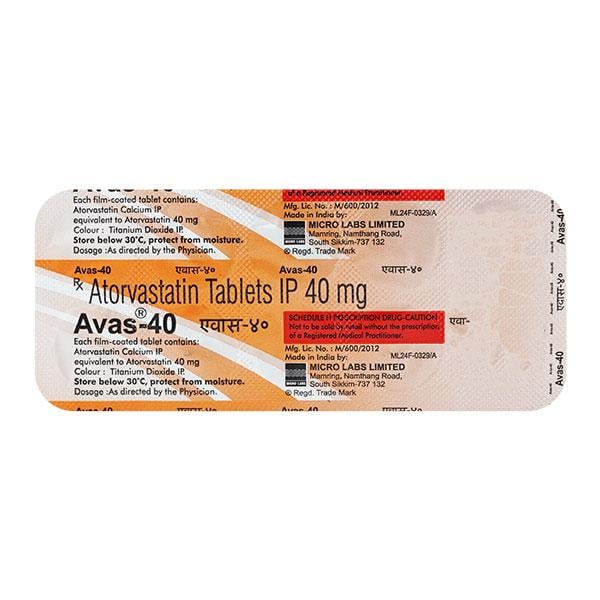 Avas 40mg Tablet 10'S
