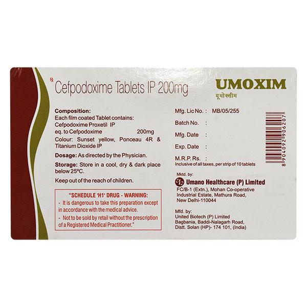 UMOXIM 200mg Tablet 10's