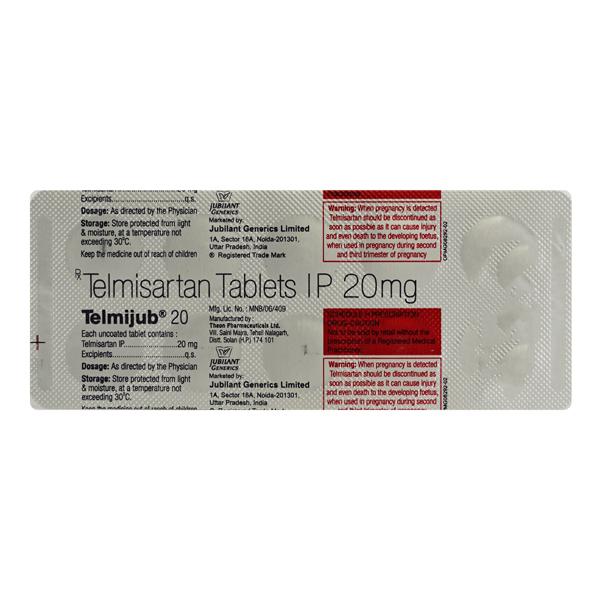 Telmijub 20mg Tablet 10'S