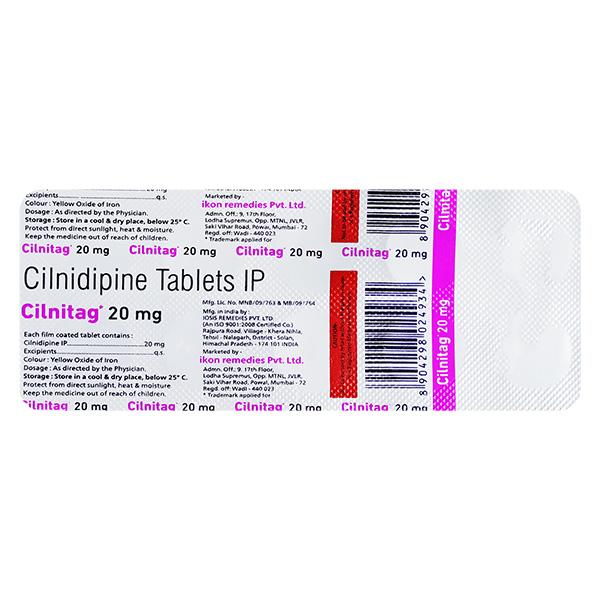 CILNITAG 20mg Tablet 10's
