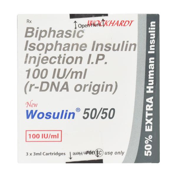 Wosulin New 50/50 100IU Cartridge 3X3ml