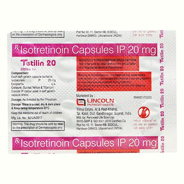 Tetilin 20mg Capsule 10'S