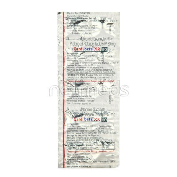 Cardibeta XR 50mg Tablet 10'S