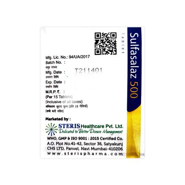 SULFASALAZ 500 Tablet 15's
