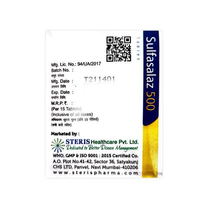 SULFASALAZ 500 Tablet 15's