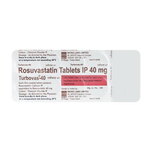 Turbovas 40mg Tablet 10'S