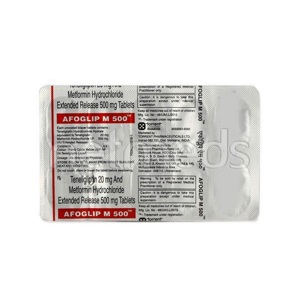 Afoglip M 500mg/20mg Tablet 10'S