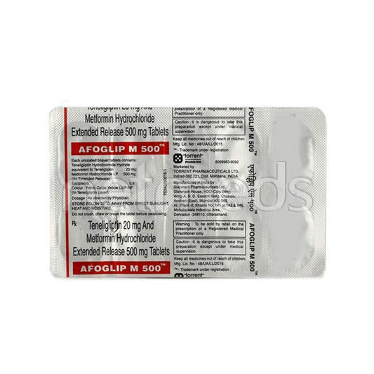 Afoglip M 500mg/20mg Tablet 10'S