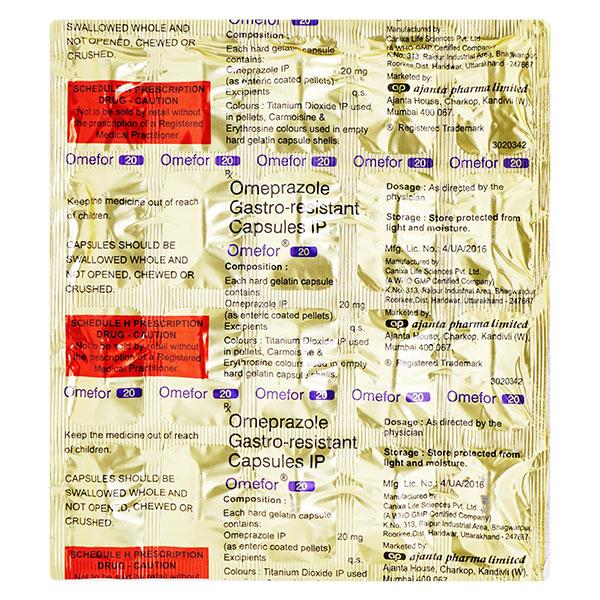 OMEFOR 20mg Capsule 20's