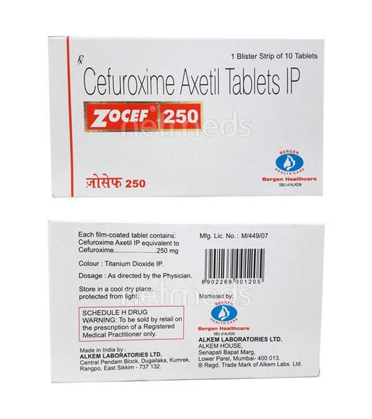 Zocef 250mg Tablet 10'S