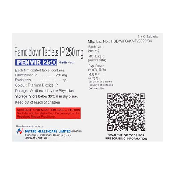 Penvir 250mg Tablet 6'S