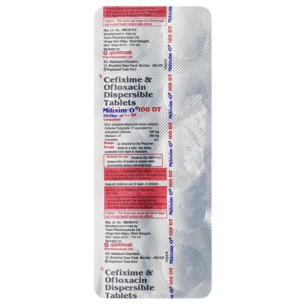 Milixim O DT 100mg Tablet 10'S