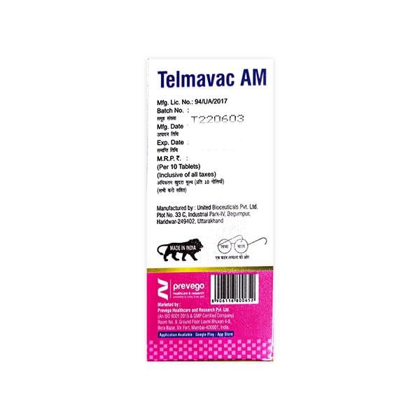 TELMAVAC AM 40/5mg Tablet 10's
