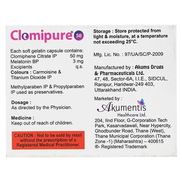 Clomipure 50mg Capsule 5'S