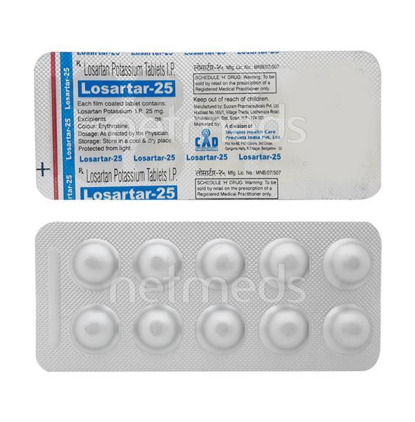 Losartar 25mg Tablet 10'S