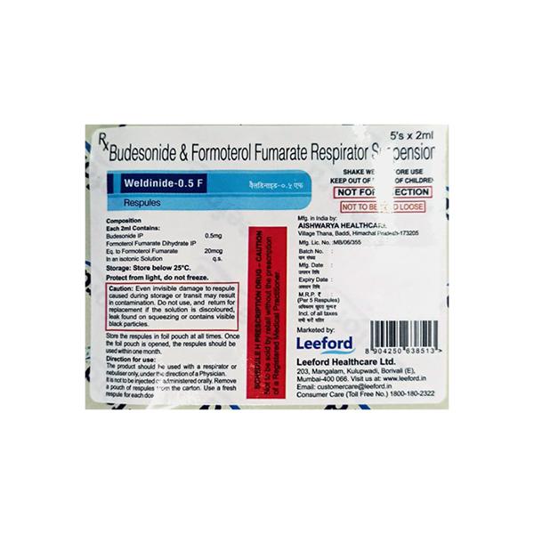 WELDINIDE 0.5 F Respules 5x2.5ml