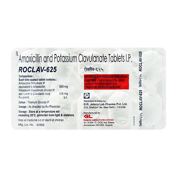 Roclav 625mg Tablet 10'S