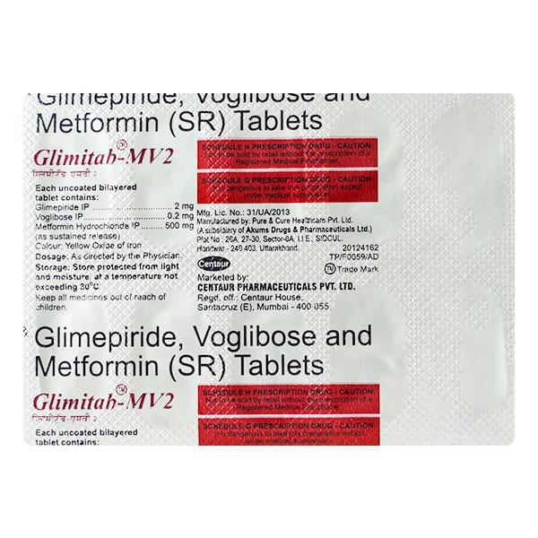Glimitab MV 2mg Tablet 10'S