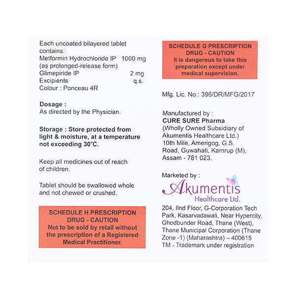 Switglim M 2/1000mg Tablet 15'S